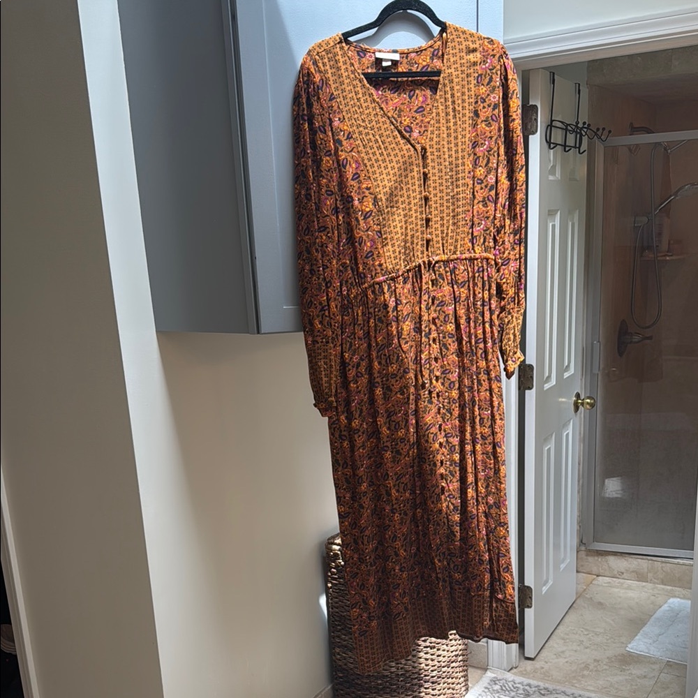 Knox Rose Brown and Orange Maxi Dress